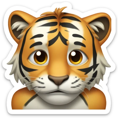 a tiger crying on a surf board sticker