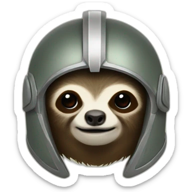 sloth wearing spartan helmet sticker