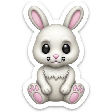 Emoji d'une peluche lapin squelette sticker
