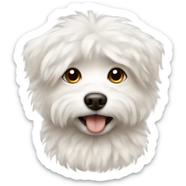 Small white fluffy Dog with brown spots  sticker
