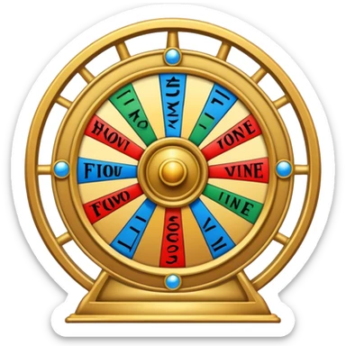 Tarot card with wheel of fortune on it sticker