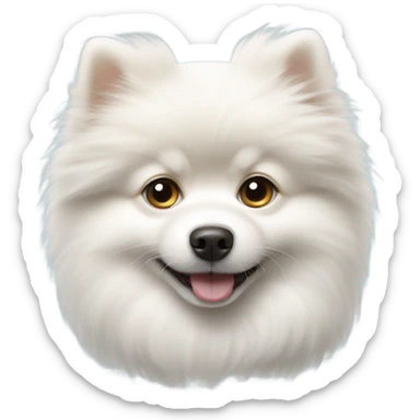White Pomeranian dog puppy sticker