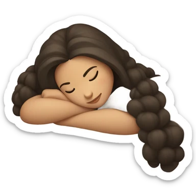 Brunette girl sleeping sticker