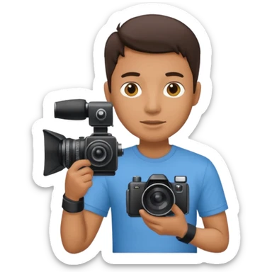 filming camera man  sticker