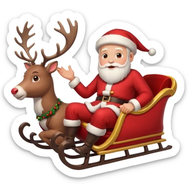 Santa Claus on a sleigh sticker