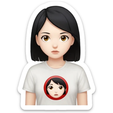 anime girl with emin write t shirt sticker