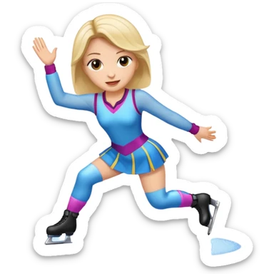 buz pıstının ustunde kayan ve yarısma ıcın elbıse gıymıs kadın emojisi sticker