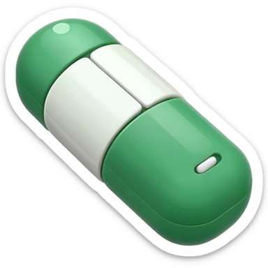 pill emoji green and white sticker