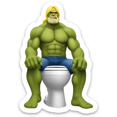Hulk hogan sitting on the toilet  sticker