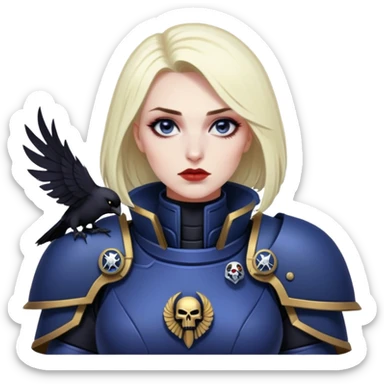 Stunning woman Raven, space marine, 40k, corax sticker