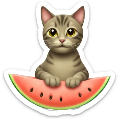 Cat in a watermelon sticker