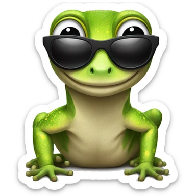 Gecko with sunglasses sticker