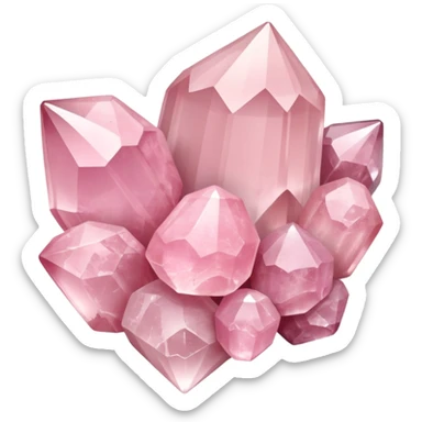 Rose quartz crystal cluster sticker