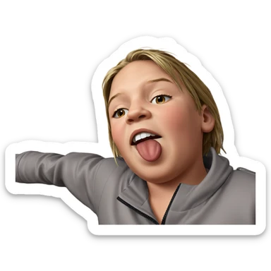 boy with closed eye sticker