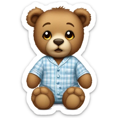teddy bear wearing pyjamas  sticker