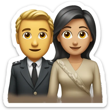 muž a žena vyrezávajú dyňu sticker