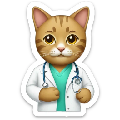 Cat doctor sticker