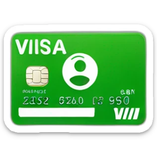 Visa green bank card sticker