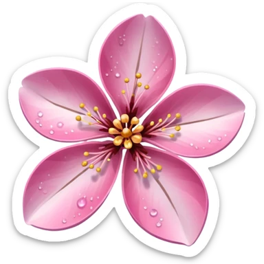 Stylized pink glitter cherry blossom flower (sakura) sticker