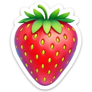 A rainbow strawberry sticker