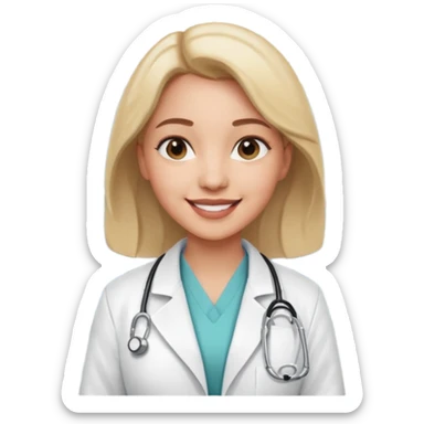 woman medic being accepted on a hospital sticker