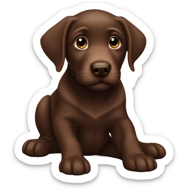 Chocolate Labrador puppy sticker