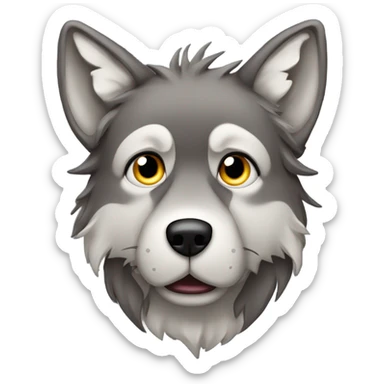 Sad wolf sticker