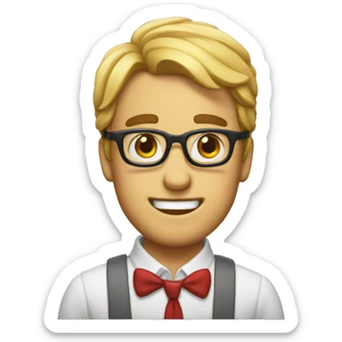 nerd with buckteeth sticker