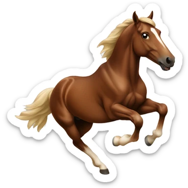 Brown horse jumping sticker
