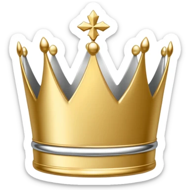 A luxury silver crown emoji, chrome metallic finish, smooth rounded edges, subtle sparkle, polished reflective surface, cute proportions, iOS emoji style, centered on a clean white background, soft studio lighting, no outlines sticker
