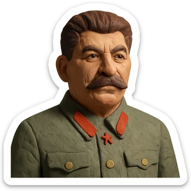claymation style portrait of Stalin sticker