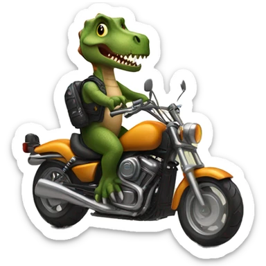 Dinosaur on a motorcycle  sticker
