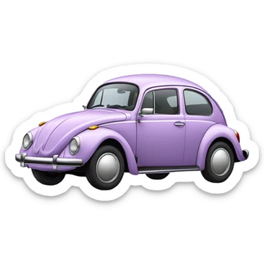 light purple volkswagen beetle sticker