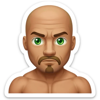 Green eyes caucasian boxer bald goatee sticker