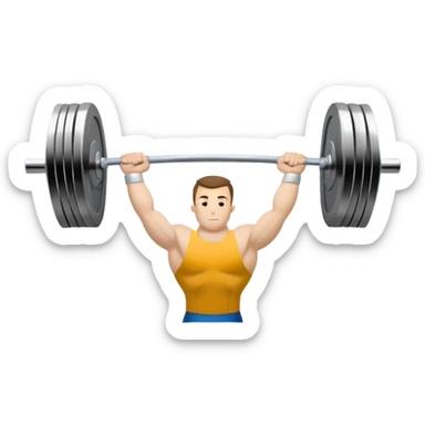 An emblem symbolizing weightlifting with a stylized barbell in the center, set against a simple, clean background. The barbell is prominent and sleek, with no athlete included. The design is bold, modern, and minimalistic sticker