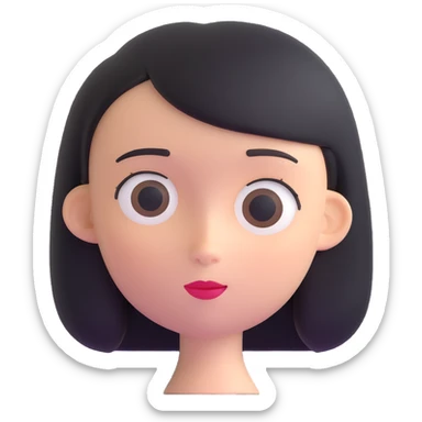 girl with oval flat head sticker