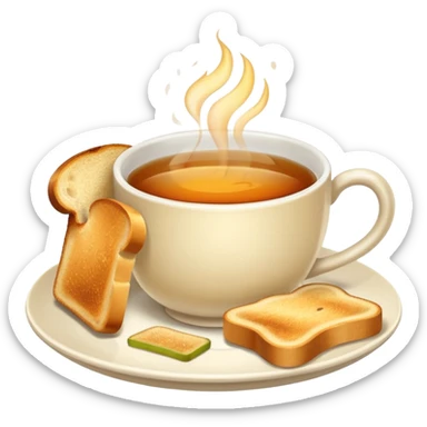 Tost ile çay emojisi sticker