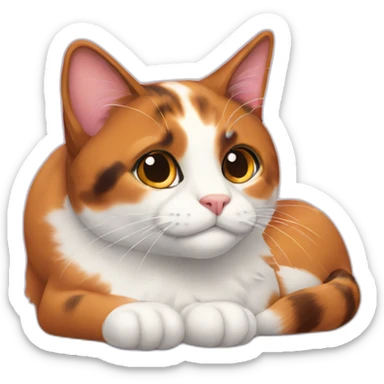calico cat loafing sticker