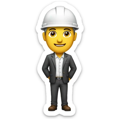 arquitecto con casco blanco  sticker