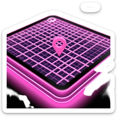 mix pink of a big gps map of the lines sticker