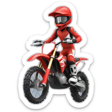 moto-cross-rouge sticker