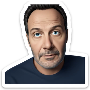 male portrait with blue backdrop sticker