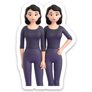 girl with black shoulder-length hair wearing a black tight-fitting top sticker