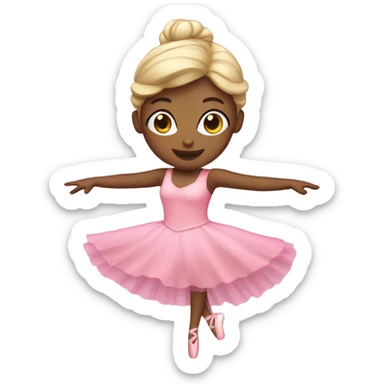 dancing ballerina in pink dress sticker