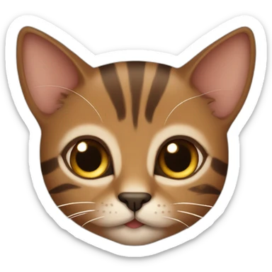 cute brown cat with a litte bit of black sticker