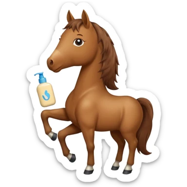 A horse holding johnson baby body lotion sticker