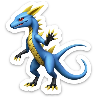 Shiny Cool Futuristic Smooth Edgy Cute Salandit-Zeraora-Lombax-Sergal-Genesect-Pokémon, full body sticker