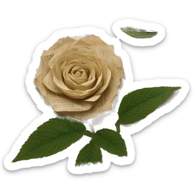 Shakespeare made of newspaper cuttings handwriting 420 hemp roses flowers plants leaves dragonfly mulberries Italy sticker