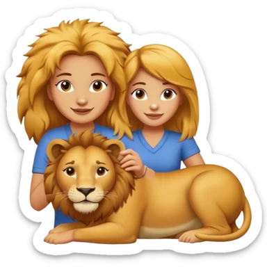 Gata masajeando a leon sticker