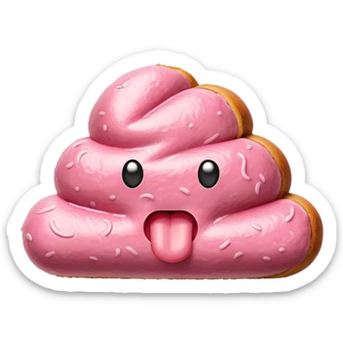 kawaii poop EMOJI made of SPAM MEAT sticker